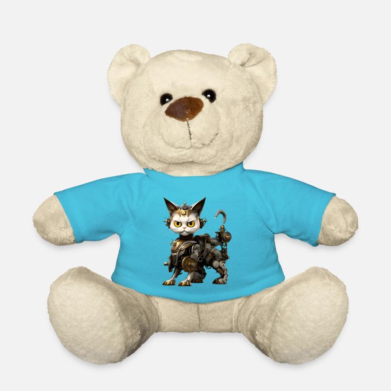 Steampunk Cat - Teddy Bear - atoll blue