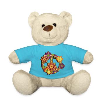 Flower Power Peace - Teddy - Atollblau - Vorne