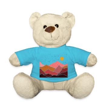 Berg Abenteuer Geschenk Spruch Bergsteigen Wandern - Teddy - Atollblau - Vorne