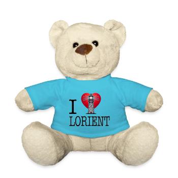 I Love Lorient by I Love Bretagne - Teddy Bear - atoll blue - Front