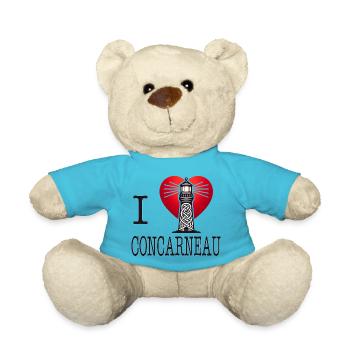 I Love Concarneau by I Love Bretagne - Teddy Bear - atoll blue - Front