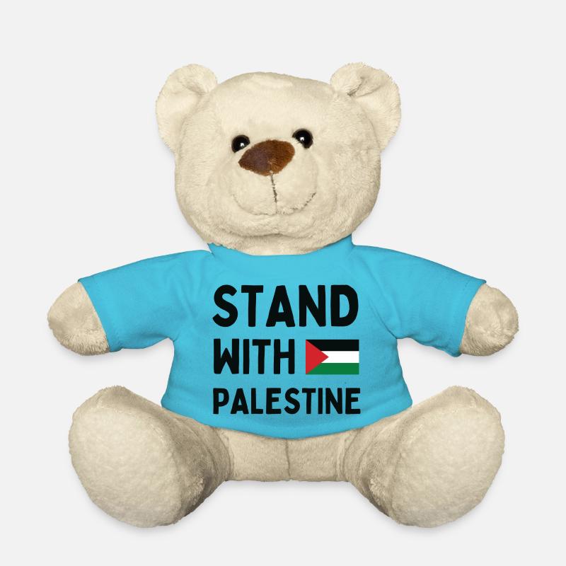 Stand With Palestine - Teddy Bear - atoll blue