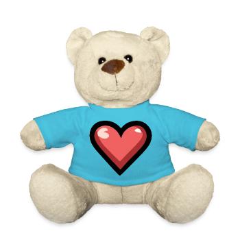 Coeur mignon - Nounours - bleu outremer - Devant
