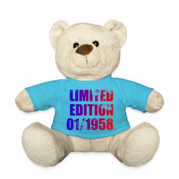 66th Birthday Limited Edition 01/1958 - Teddy Bear - atoll blue - Front
