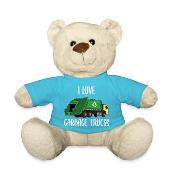 Müllwagen Liebe Müllabfuhr Kind Junge I Geschenk - Teddy - Atollblau - Vorne