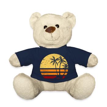 Coucher soleil Palmiers Retro - Nounours - bleu marine - Devant