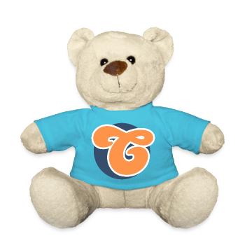 Letter c orange sport - Teddy Bear - atoll blue - Front