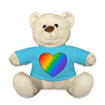 Rainbow heart pride flag - Teddy Bear - atoll blue - Front