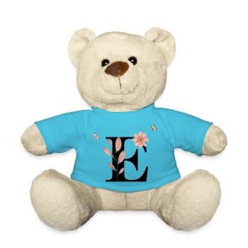 Buchstabe e Wildblumen Aquarelle - Teddy - Atollblau - Vorne