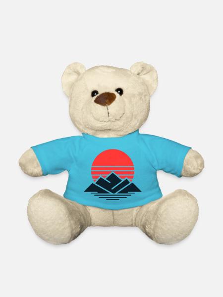 Striped Sunset Peaks - Teddy Bear - atoll blue
