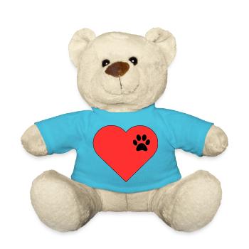 Template heart paw print design - Teddy Bear - atoll blue - Front