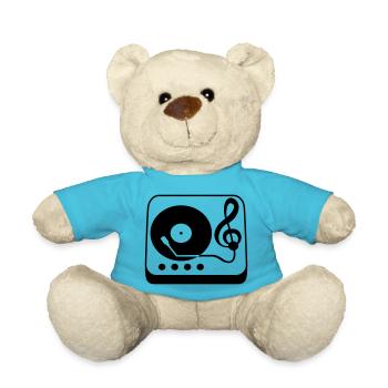 Musik Notenschlüssel Note Mischpult Party Vinyl - Teddy - Atollblau - Vorne