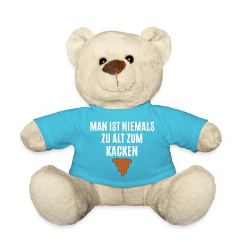 Man ist nie zu alt zum Kacken - Teddy - Atollblau - Vorne