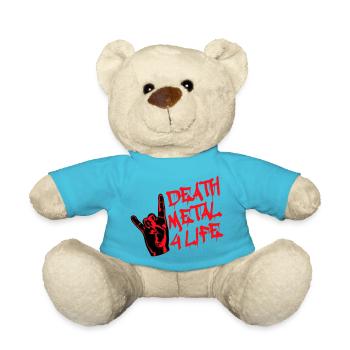 Heavy Death Metal 4 Life Hard Rock Cool Handgeste - Teddy - Atollblau - Vorne