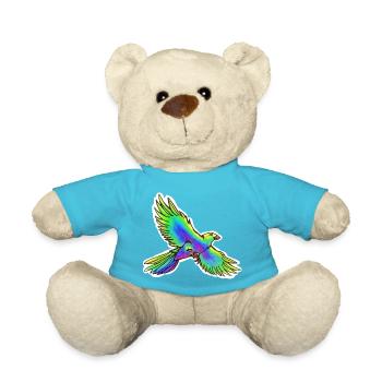 Oiseau de paradis (jaune-vert-bleu) - Nounours - bleu outremer - Devant