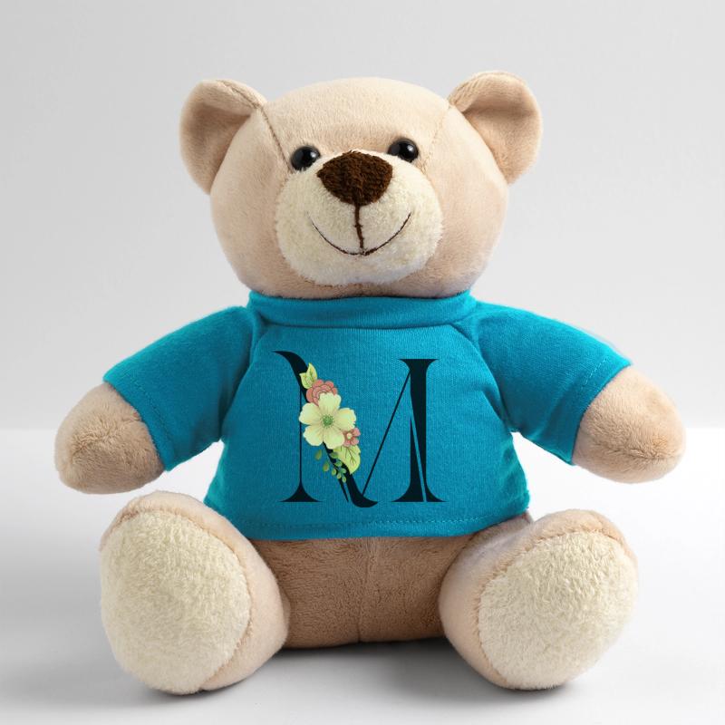 Eleganter Buchstabe 'M' mit Blumen Teddy