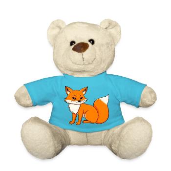Adorable portrait de renard de dessin animé orange - Nounours - bleu outremer - Devant