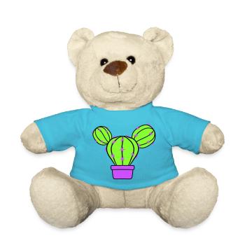 Small Cactus Spines Desert Cacti Flower Pot - Teddy Bear - atoll blue - Front
