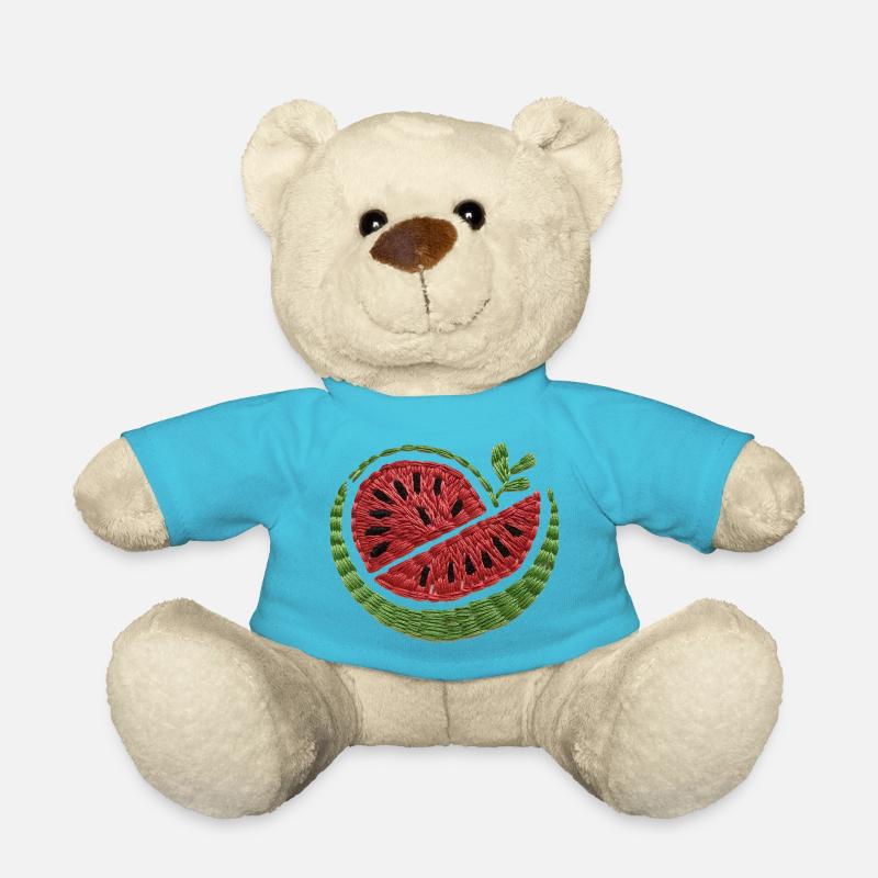 Pastèque brodée - Nounours - bleu outremer