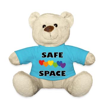 LGBTQ Safe Space Regenbogenherzen - Teddy - Atollblau - Vorne