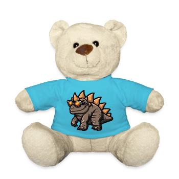Dinosaur Stegosaurus Comic Cool - Teddy Bear - atoll blue - Front