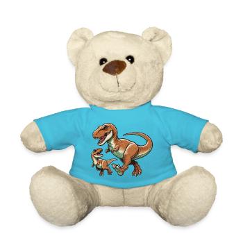 Tyrannosaurus Rex, Mutter mit Kind - Teddy - Atollblau - Vorne