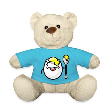 Breakfast egg while doing your hair - Teddy Bear - atoll blue - Front