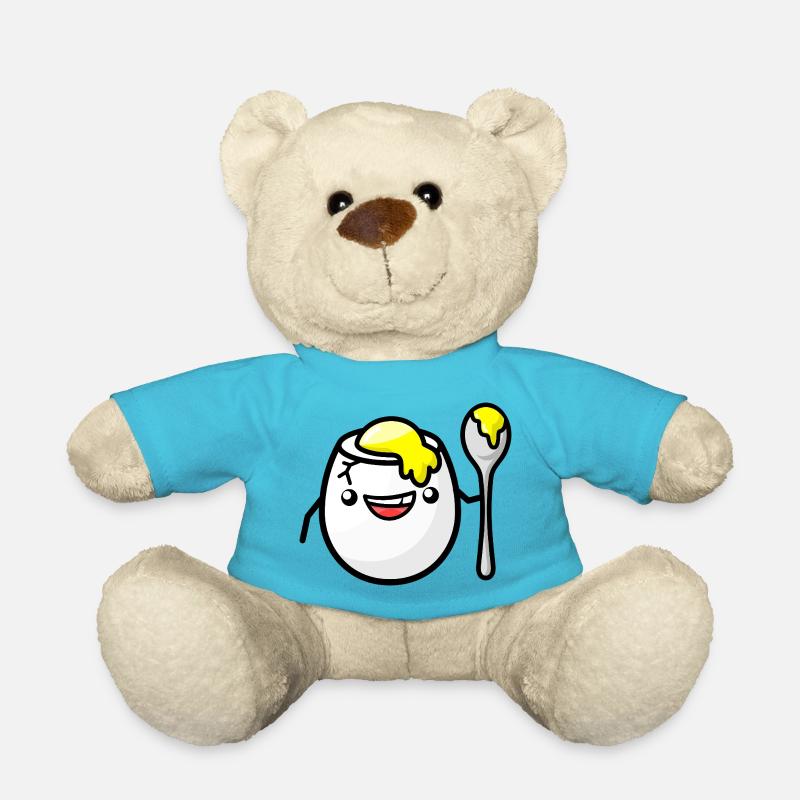Oeuf pour le petit-déjeuner en se coiffant - Nounours - bleu outremer