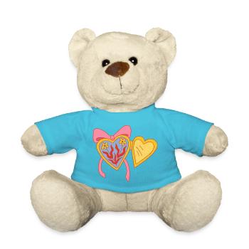 Open heart - Teddy Bear - atoll blue - Front