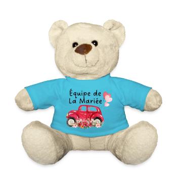 Braut Team Auto Blumen Braut - Teddy - Atollblau - Vorne