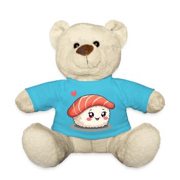 Kawaii Sushi mit Herz – Niedliches Anime Design - Teddy - Atollblau - Vorne