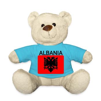 Cartes du drapeau de l’Albanie - Nounours - bleu outremer - Devant