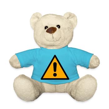 Achtung! | Warnung Symbol Grafik - Teddy - Atollblau - Vorne