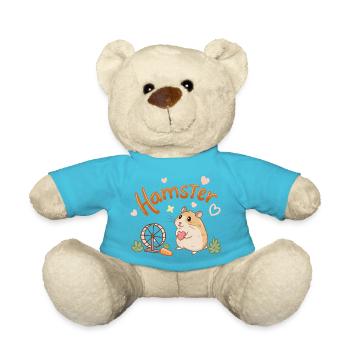 Adorable Hamster Heart and Wheel Design - Teddy Bear - atoll blue - Front