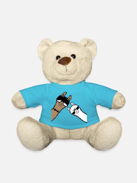 2 Coole Lamas Sonnenbrillen Lustige Nerd Freunde - Teddy - Atollblau
