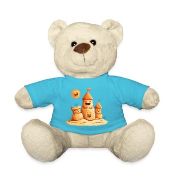 Sunny Sandcastle Laughing Towers - Teddy Bear - atoll blue - Front