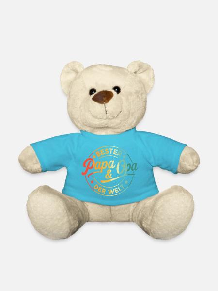 Opa Papa Bester Opa Sprüche Geburtstag Vatertag  - Teddy - Atollblau
