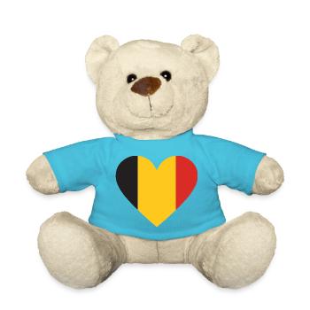 Humor, belgisch, belgisch, Flagge, Pommes, Pommes - Teddy - Atollblau - Vorne