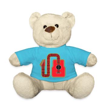 Rote Abstract Shape Gitarre - Teddy - Atollblau - Vorne