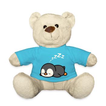 Cute Penguin Nap - Teddy Bear - atoll blue - Front