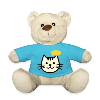 Visage de chat avec bulle de dialogue - Nounours - bleu outremer - Devant
