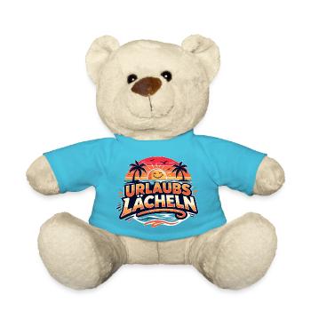 URLAUBS LÄCHELN Strand Retro Sommermotiv - Teddy - Atollblau - Vorne