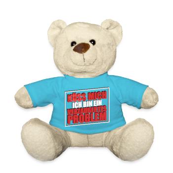 Küss mich ich bin ein verzaubertes Problem - Teddy - Atollblau - Vorne