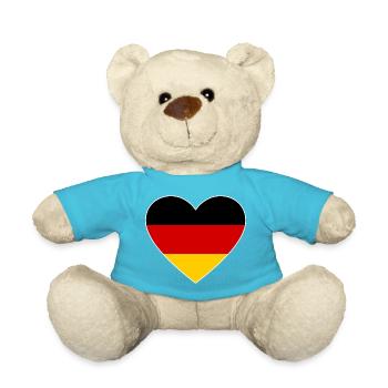 Germany Flag Heart - Teddy Bear - atoll blue - Front