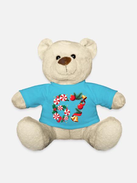 Pfefferminzkranz Weihnachtsstimmung - Teddy - Atollblau