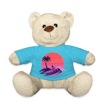 Sunset Wave Rider - Teddy Bear - atoll blue - Front