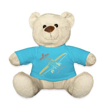 Propellerflugzeug Vintage Look - Teddy - Atollblau - Vorne