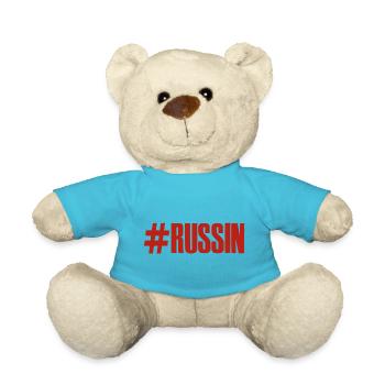 Russische Seele Russin Spruch auf Russisch für - Teddy - Atollblau - Vorne