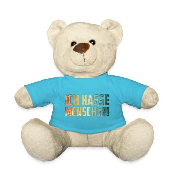 Ich hasse Menschen - Teddy - Atollblau - Vorne