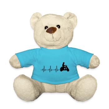 Roller Fahrer Roller Motorrad Herzschlag - Teddy - Atollblau - Vorne